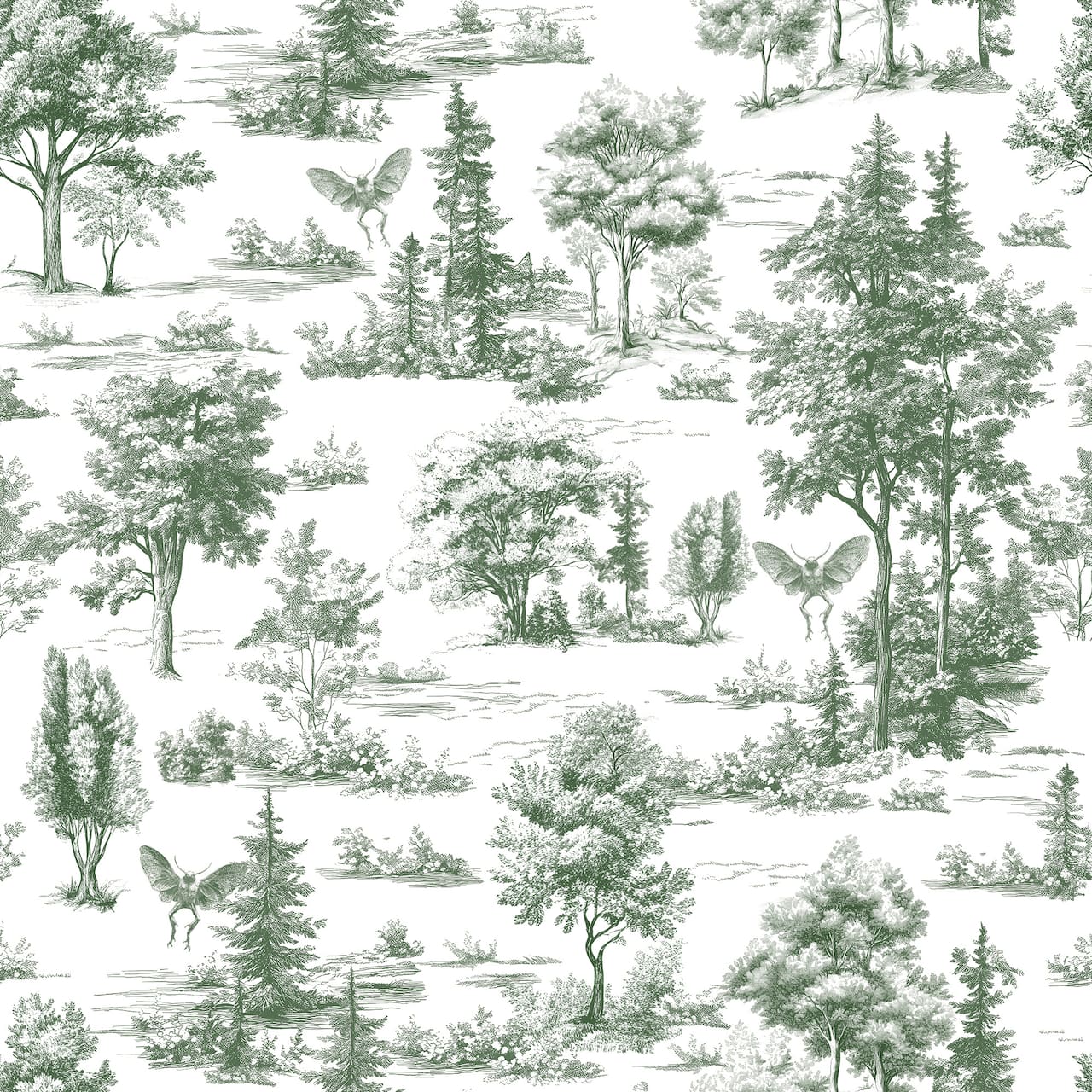 Designs Direct Mothman Novelty Toile Peel & Stick Wallpaper